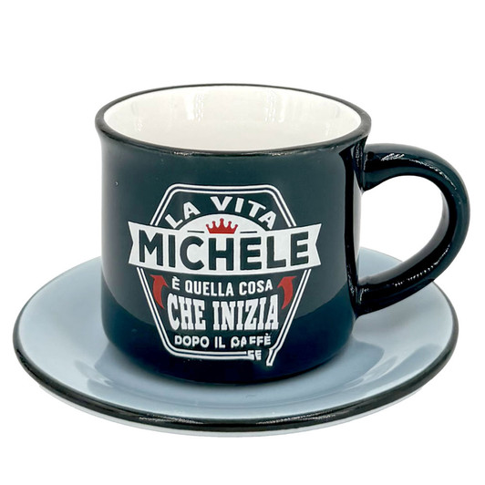 Tazzina da caffè con piattino in confezione regalo - Michele