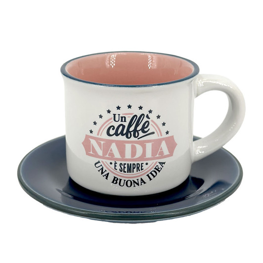 Tazzina da caffè con piattino in confezione regalo - Nadia