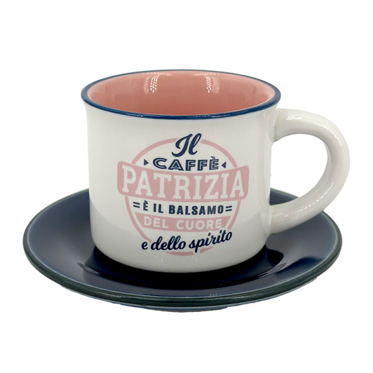 Tazzina da caffè con piattino in confezione regalo - Patrizia