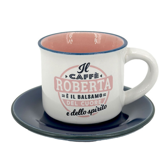 Tazzina da caffè con piattino in confezione regalo - Roberta