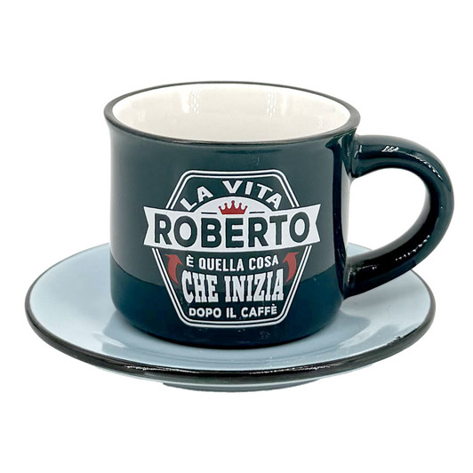 Tazzina da caffè con piattino in confezione regalo - Roberto