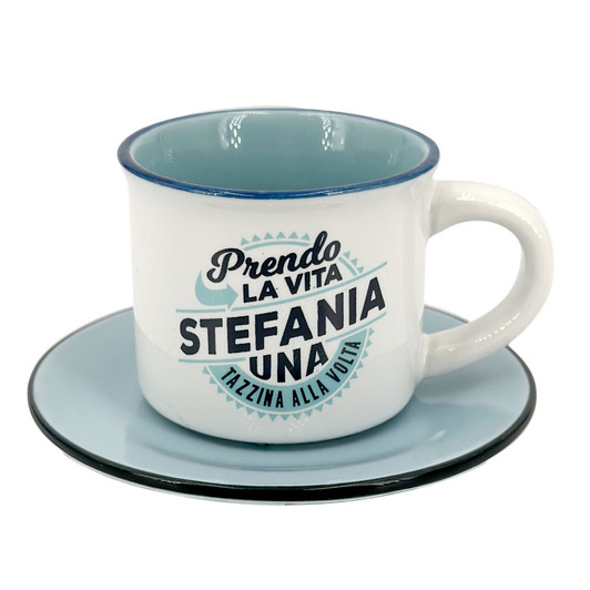 Tazzina da caffè con piattino in confezione regalo - Stefania