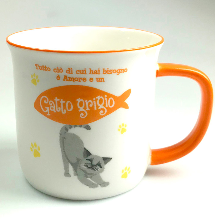 Tazza gattino grigio in ceramica - Sass & Belle – Lo Smagatto