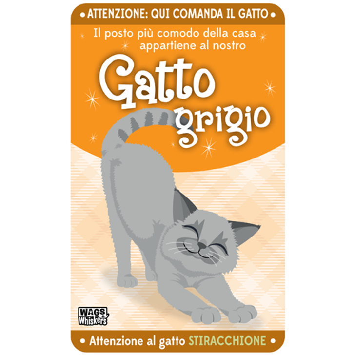 Targa attenzione: qui comanda il gatto - Grigio