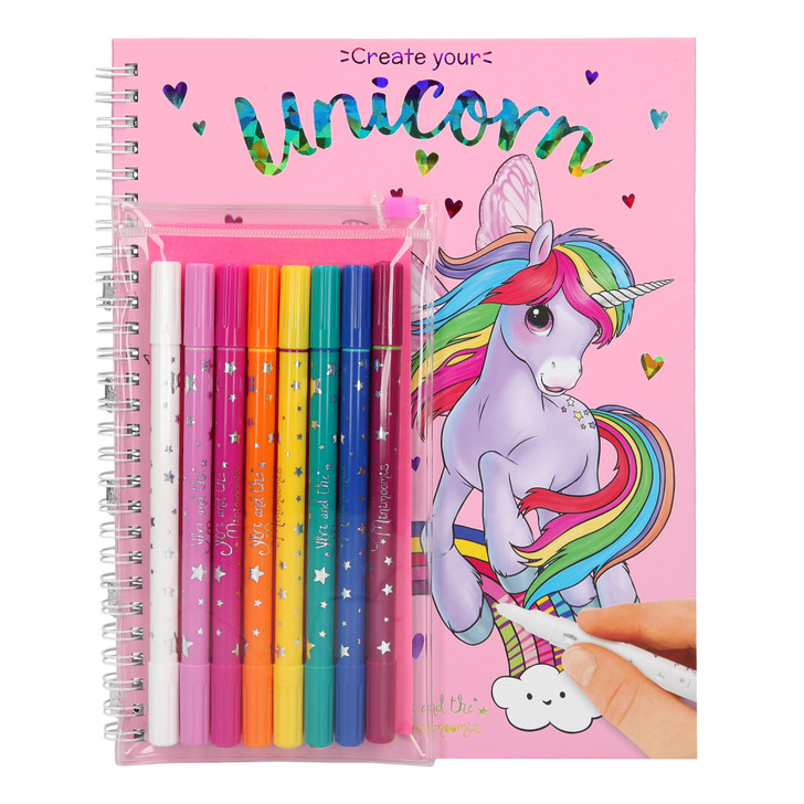 Album unicorno con set di colori magici