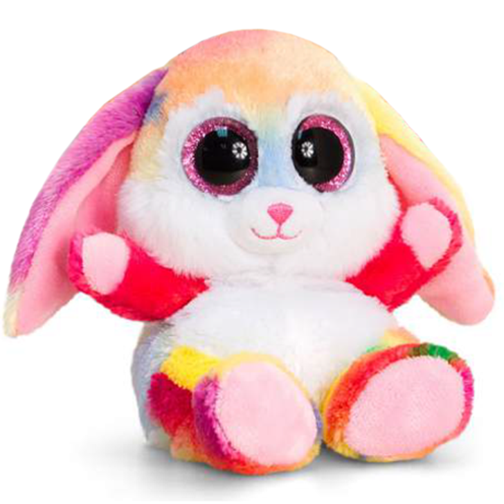 Peluche occhi grandi Coniglio multicolore