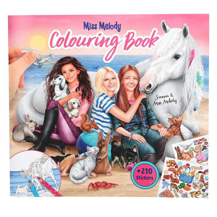 Album colora Miss Melody con animali