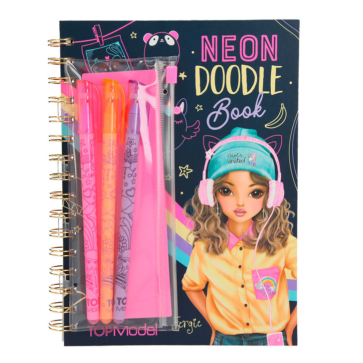 Album neon doodle Book Top Model con set di colori