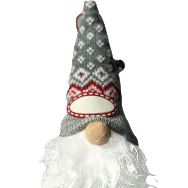 Gnomo Luminoso - Bianco Grigio  - 13 cm