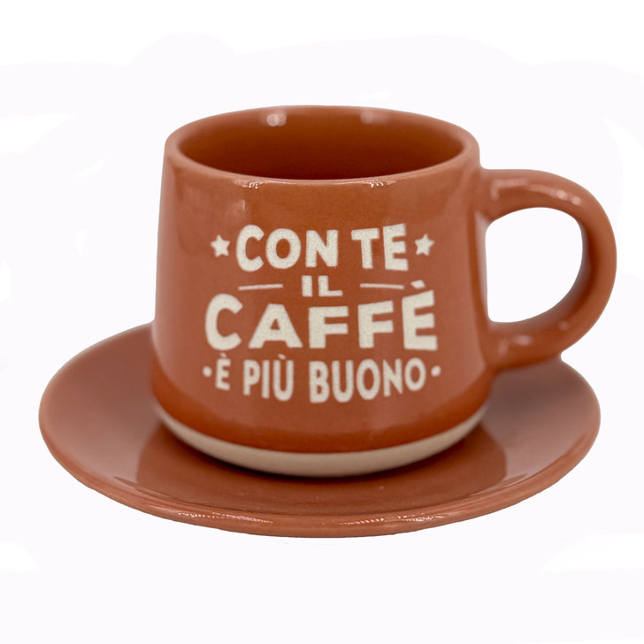 Tazzina da caffè con piattino e scatola - Amica Mia