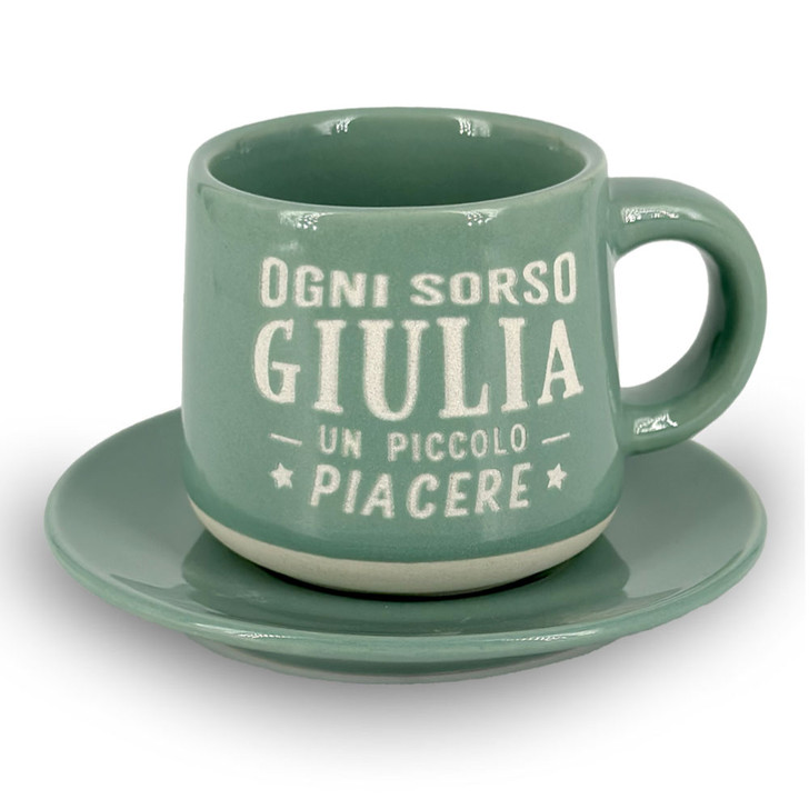Tazzina da caffè con piattino e scatola - Giulia