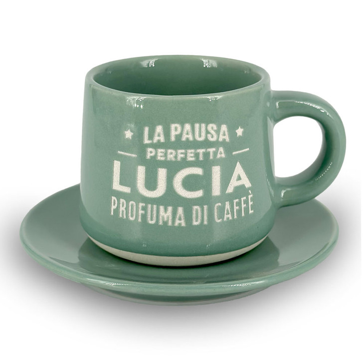 Tazzina da caffè con piattino e scatola - Lucia
