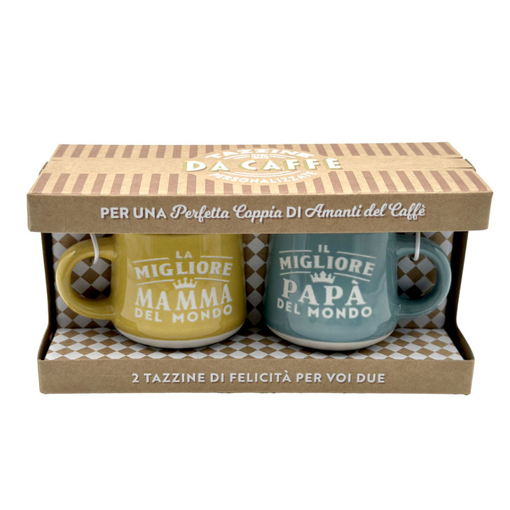 Tazzine da caffè in confezione regalo - Mamma & Papà