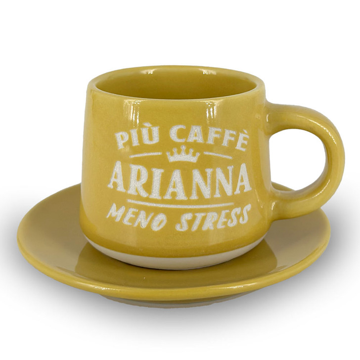 Tazzina da caffè con piattino e scatola regalo - Arianna