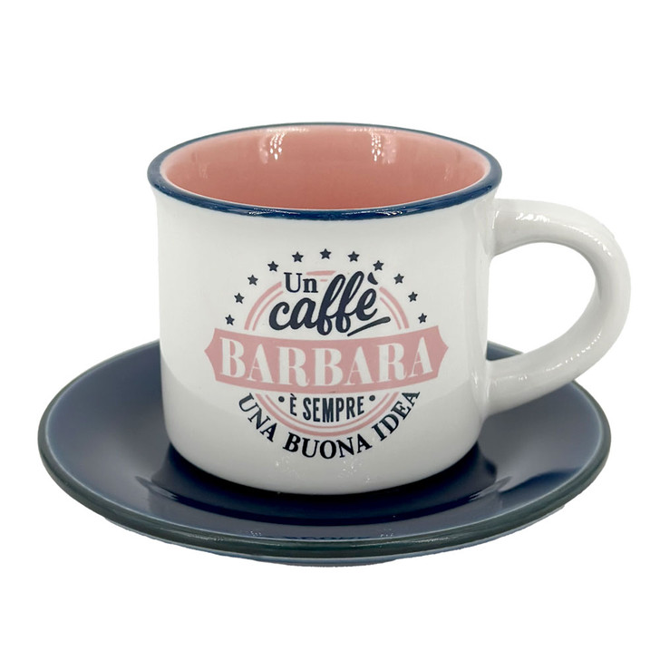Tazzina da caffè con piattino in confezione regalo - Barbara