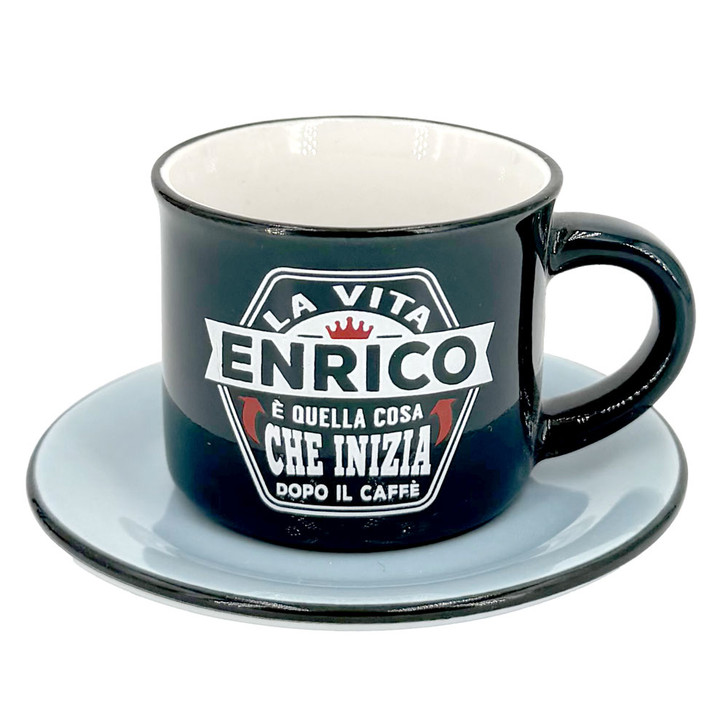 Tazzina da caffè con piattino in confezione regalo - Enrico