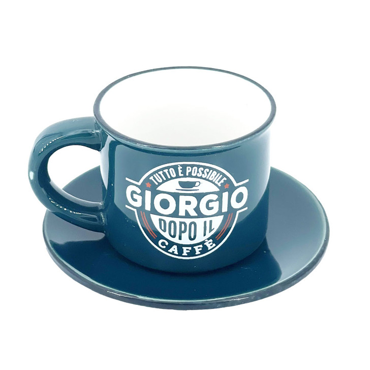 Tazzina da caffè con piattino in confezione regalo - Giorgio*