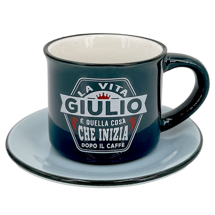 Tazzina da caffè con piattino in confezione regalo - Giulio