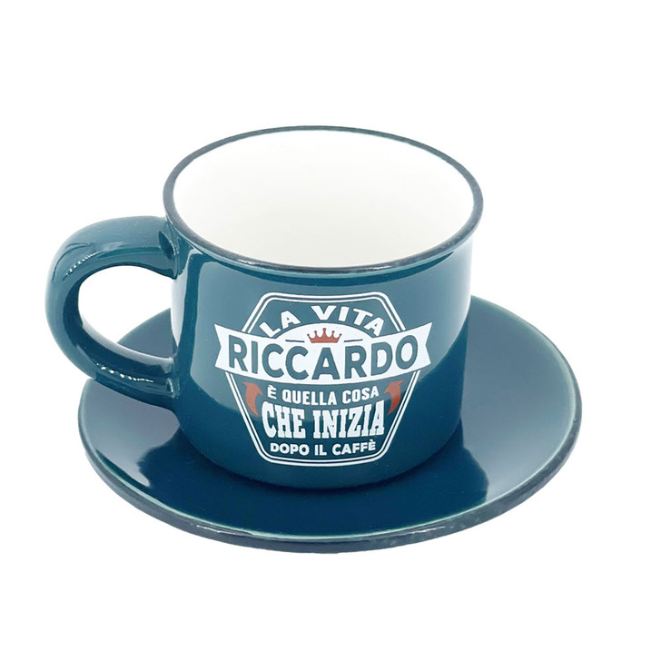 Tazzina da caffè con piattino in confezione regalo - Riccardo