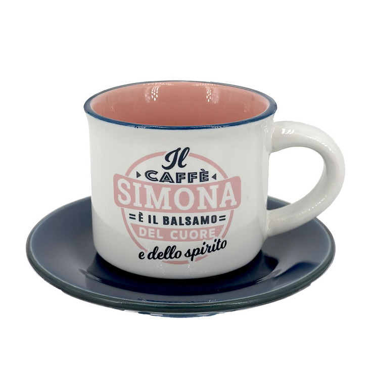 Tazzina da caffè con piattino in confezione regalo - Simona