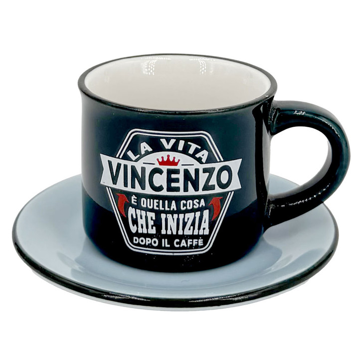 Tazzina da caffè con piattino in confezione regalo - Vincenzo