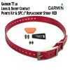 Garmin TT 10 Long & Short Contact Points Kit & Sparky Pet Co 1" Replacement Strap Red
