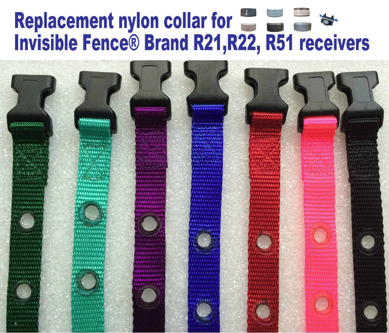 Invisible Fence Brand R21 R22 R51 Replacement Nylon Collar 3/4 2 Hole 1 5/6