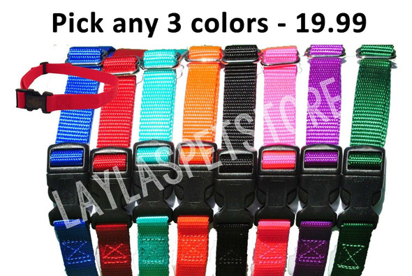 (3) Nylon 3/4 " Wide Dog Collar Strap For PetSafe YARDMAX PIG00-11115