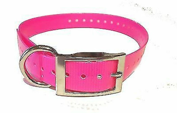 1 Inch Collar, Sq Buckle, Neon Pink Tri-Tronics Compatible By Sparky Pet Co
