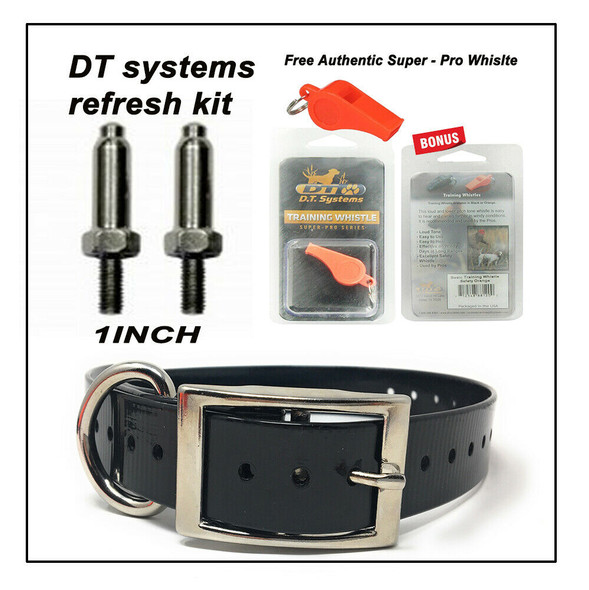 DT Systems 1" Contact Points (Set of 2), Pro Orange Whistle & Sparky Pet Co 3/4" Strap
