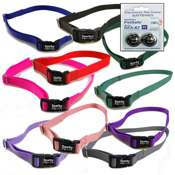 Sparky Pet Co (2)-3/4" Solid Strap 2 Battery Yardmax Stay+Playfree Roam