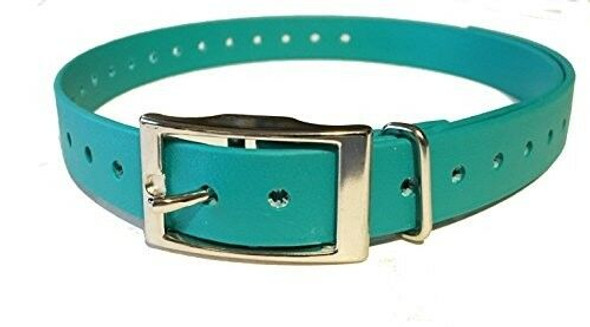 Sparky Pet Co 3/4" Teal Biothane Replacement Square Buckle Dog Collar for Garmin