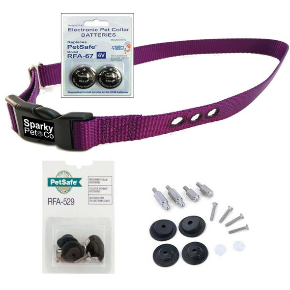 3/4" 3 Hole Dog Replacement Strap RFA 529 Kit 2 High Tech RFA 67 D Batteries