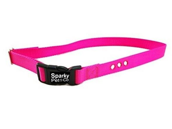 Dog Fence Receiver Heavy Duty 1" Nylon 3 Hole Replacement Strap, Neon Pink