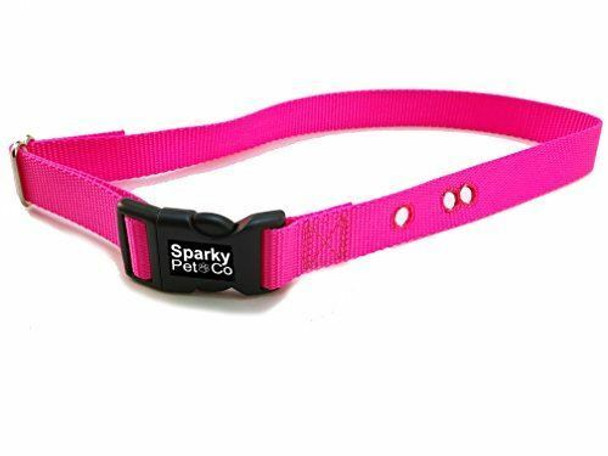Heavy Duty Dog Fence Receiver 1" Nylon 3 Hole Replacement Strap, Pink