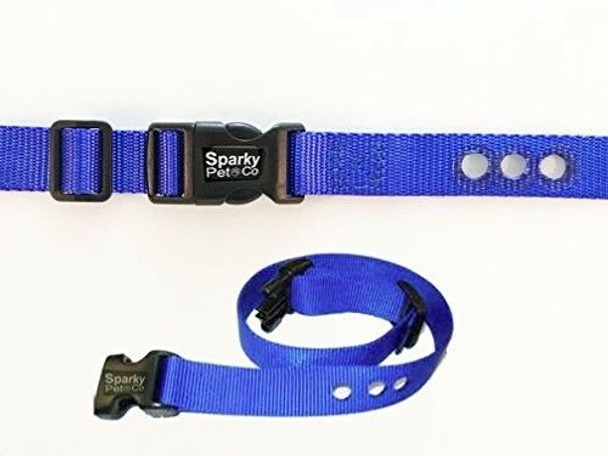 Dog Fence Receiver Heavy Duty 1" Nylon 3 Hole Replacement Strap, Blue