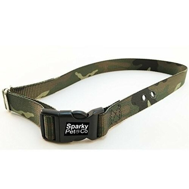Sparky Pet Co Large Camo Green Heavy Duty 1" Nylon Replacement Strap 2 Holes 1.23