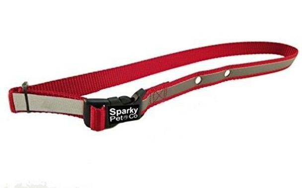 Sparky Pet Co Invisible Fence Compatible Reflective Red Dog Collars 3/4 Inch