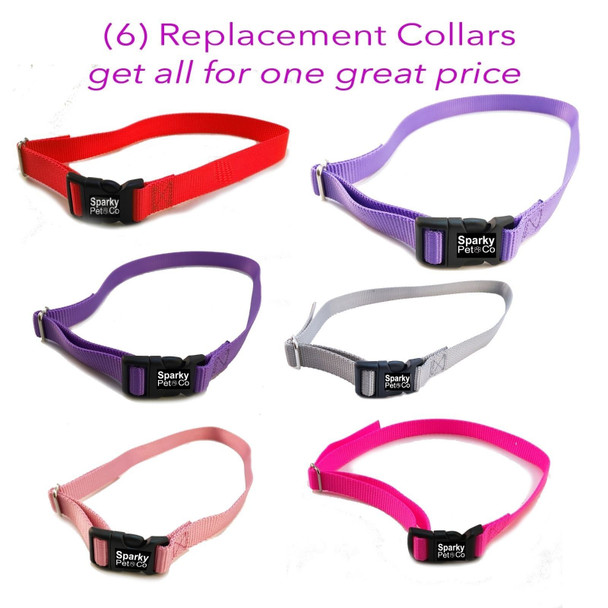 3/4" SOLID Girl Dog Colors Receiver Replacement Straps- (Set of 6) Wireless Straps