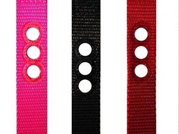 Dog Fence Receiver Heavy Duty 1" Nylon 3 Hole Replacement Strap, Black