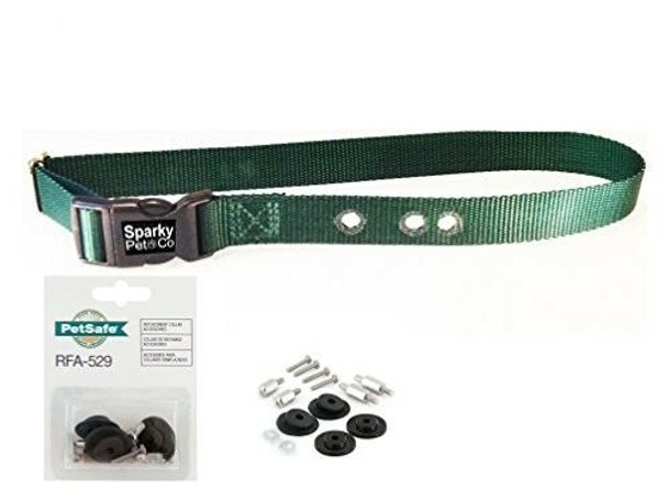 Sparky Pet Co 1 Inch Green Replacement Collar Strap/W 529 Kit, Green