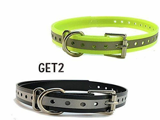 Sparky Pet Co 3/4"Reflective Black & Yellow Roller Buckle High Flex Dog Strap