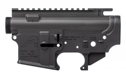 Aero Precision AR15 Threaded Stripped Receiver Set - Anodized Black - APCS100002 Aero Precision AR15 Threaded Stripped Receiver Set - Anodized Black - APCS100002