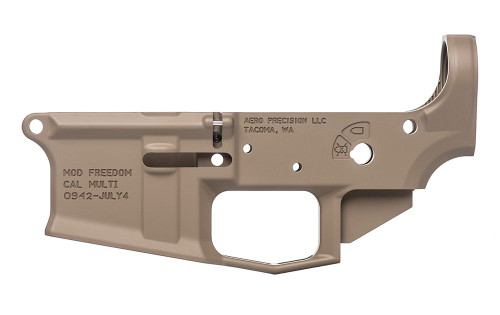 Aero Precision M4E1 Stripped Lower Receiver, Special Edition: Freedom - FDE Cerakote - APAR600007C Aero Precision M4E1 Stripped Lower Receiver, Special Edition: Freedom - FDE Cerakote - APAR600007C