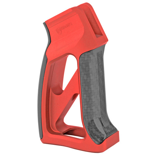 Fortis Manufacturing, Torque, Pistol Grip, with Carbon Fiber inserts, Fits AR Rifles, Anodized Red Finish - TOR-PG-CF-RED Fortis Manufacturing, Torque, Pistol Grip, with Carbon Fiber inserts, Fits AR Rifles, Anodized Red Finish - TOR-PG-CF-RED