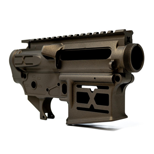 Faxon Firearms X-Tra Lite AR-15 Receiver Set - Stripped Upper & Lower, Midnight Bronze Cerakote - FF-15-ReceiverSet-02-MB