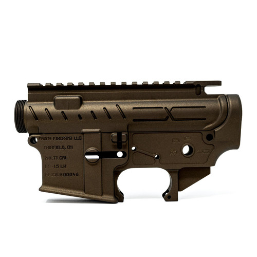 Faxon Firearms X-Tra Lite AR-15 Receiver Set - Stripped Upper & Lower, Midnight Bronze Cerakote - FF-15-ReceiverSet-02-MB