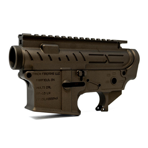 Faxon Firearms X-Tra Lite AR-15 Receiver Set - Stripped Upper & Lower, Midnight Bronze Cerakote - FF-15-ReceiverSet-02-MB