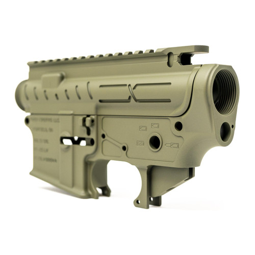 Faxon Firearms X-Tra Lite AR-15 Receiver Set - Stripped Upper & Lower, OD Green Cerakote - FF-15-ReceiverSet-02-ODG