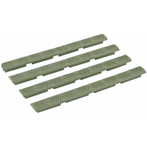 Ergo Grip, M-LOK WedgeLok, Rail Covers, 6 1/4"X5/8", Slot Cover Grip, OD Green - 4 Pack - 4332-4PK-OD